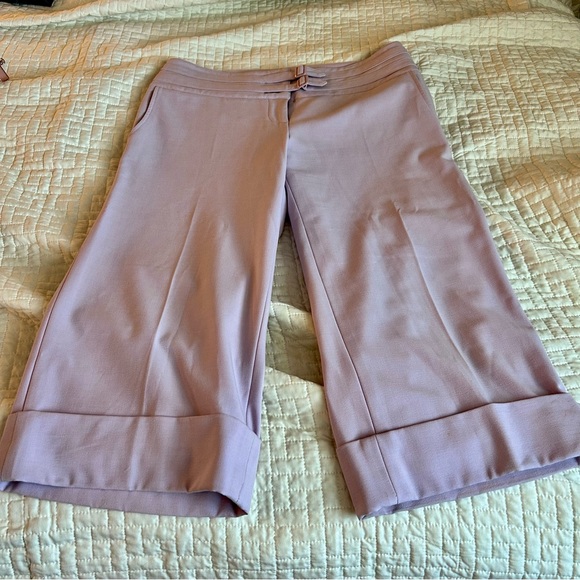 Lavender Purple Wide Waistband Cropped Pants Size 8 - Picture 5 of 8